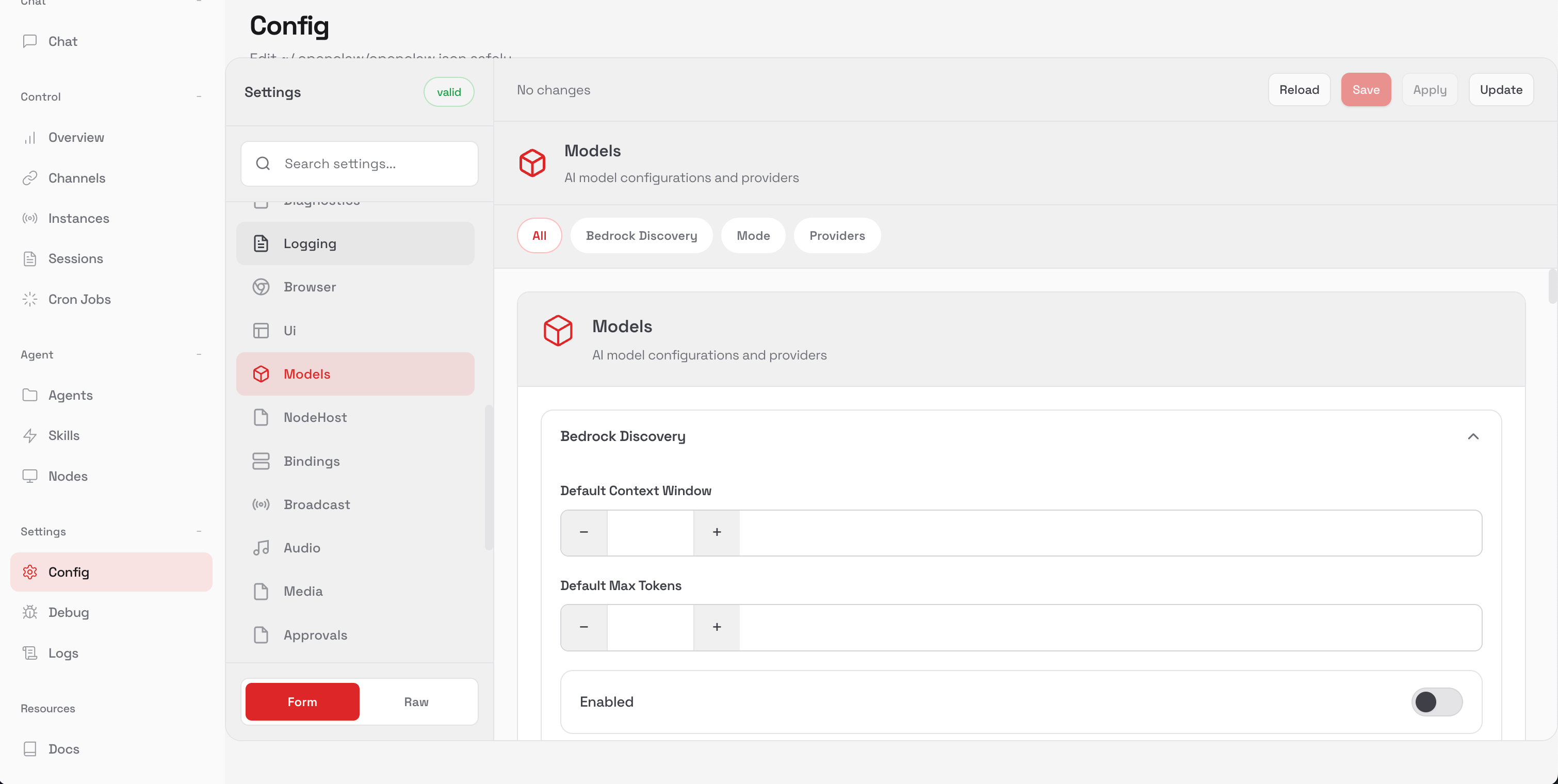 Openclaw web console